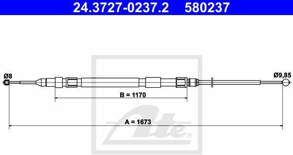Cable Pull, parking brake 24.3727-0237.2