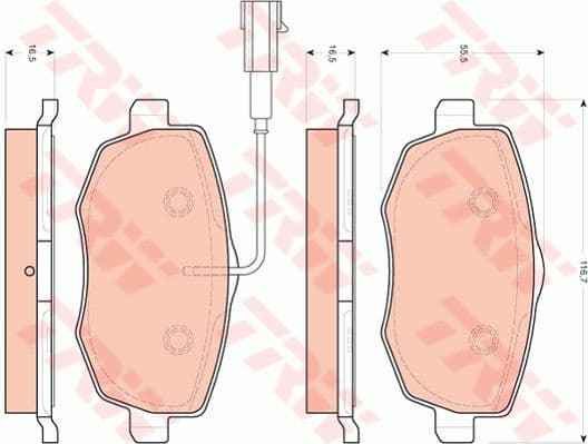 Brake Pad Set, disc brake COTEC GDB1706