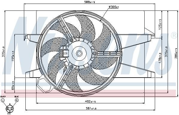Fan, engine cooling 85032