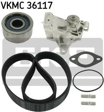 Water Pump + V-ribbed Belt Kit VKMC 36117