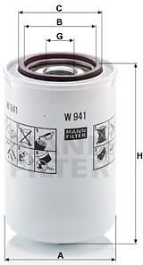 Filter, operating hydraulics W941