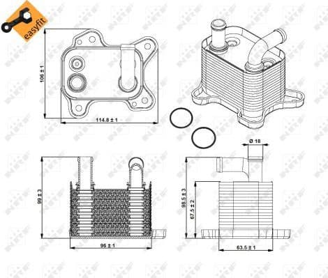 Oil Cooler, automatic transmission EASY FIT 31342