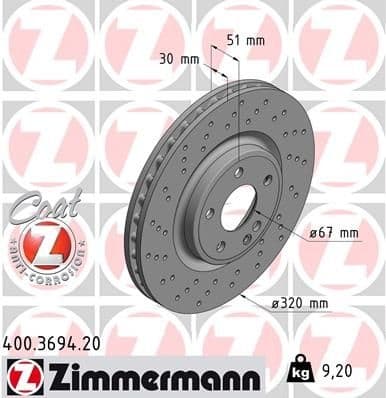 Brake Disc COAT Z 400.3694.20