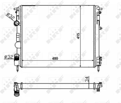 Radiator, engine cooling 58217