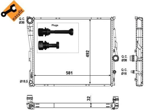 Radiator, engine cooling EASY FIT 53117