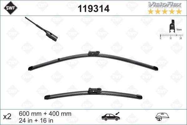 Wiper Blade DAS ORIGINAL SET 119314