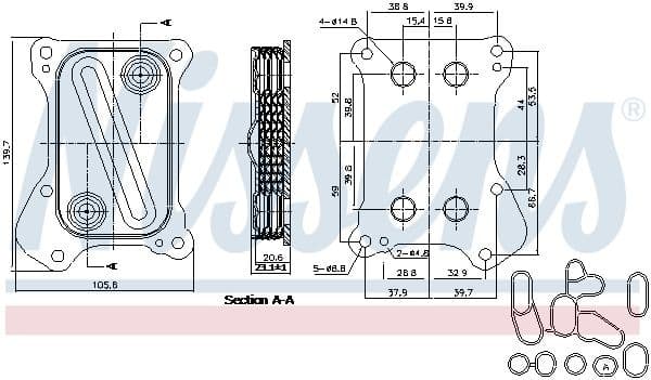 Oil Cooler, engine oil ** FIRST FIT ** 90700