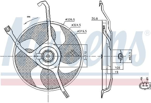 Fan, engine cooling 85665