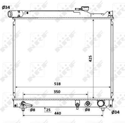 Radiator, engine cooling 53912