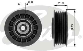 Tensioner Pulley, V-ribbed belt DriveAlign™ T38092