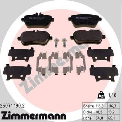Brake Pad Set, disc brake 25071.190.2