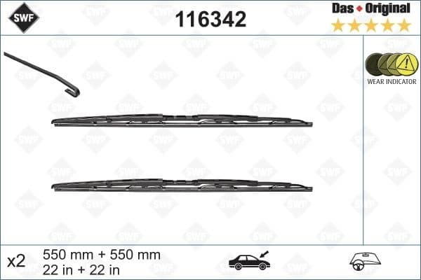 Wiper Blade DAS ORIGINAL SET 116342