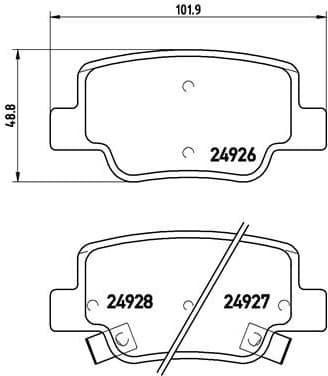 Brake pads rear, Top Quality P83114
