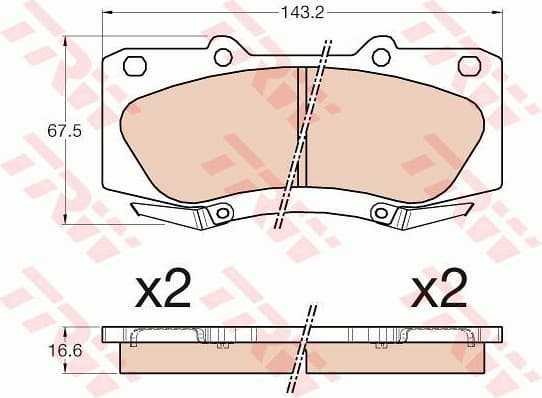 Brake Pad Set, disc brake COTEC GDB3534