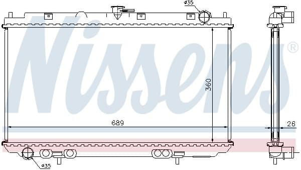 Radiator, engine cooling 67349A