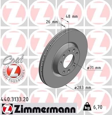 Brake Disc COAT Z 440.3133.20