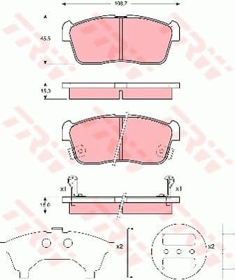 Brake Pad Set, disc brake COTEC GDB3236
