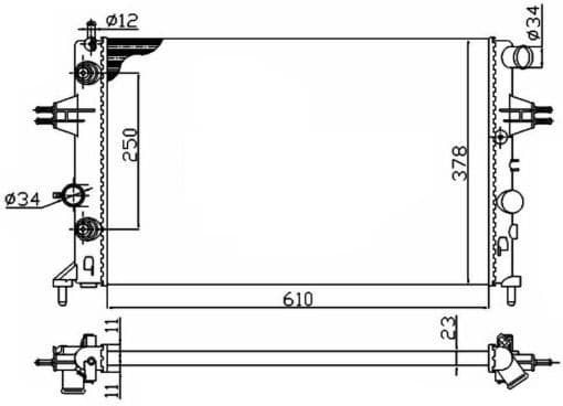 Radiator, engine cooling Economy Class 50562A