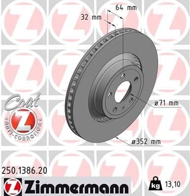 Brake Disc COAT Z 250.1386.20