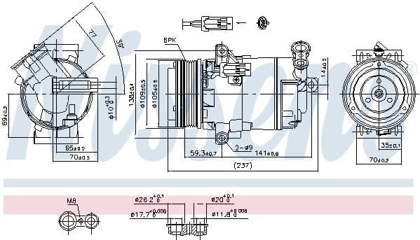 Compressor, air conditioning ** FIRST FIT ** 890006