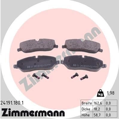 Brake Pad Set, disc brake 24191.180.1