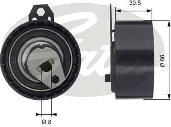 Tensioner Pulley, timing belt PowerGrip™ T43034