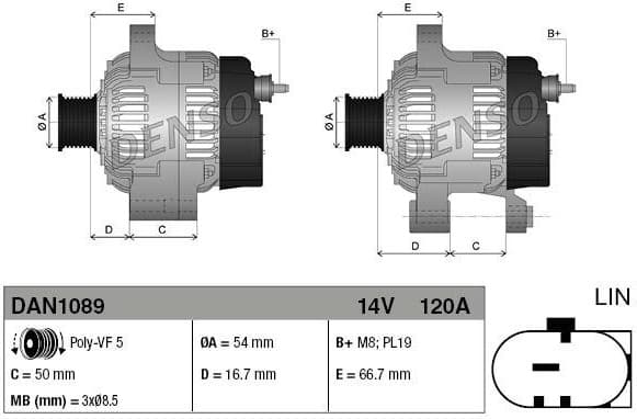 Alternator DAN1089 - image 3