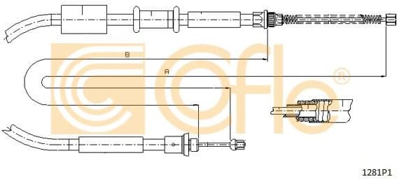 Cable Pull, parking brake 1281P1