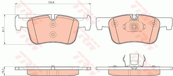 Brake pads front, Top Quality GDB1934