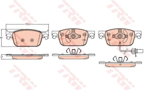 Brake pads front, Top Quality GDB2127