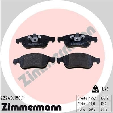 Brake Pad Set, disc brake 22240.180.1