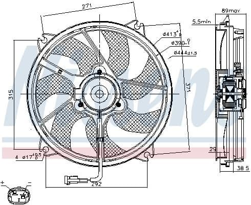 Fan, engine cooling 85606