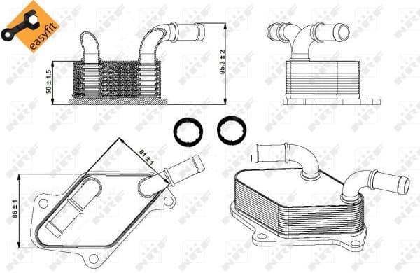 Oil Cooler, engine oil EASY FIT 31346