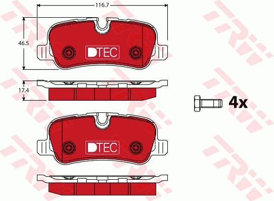 Brake Pad Set, disc brake DTEC COTEC GDB1632DTE