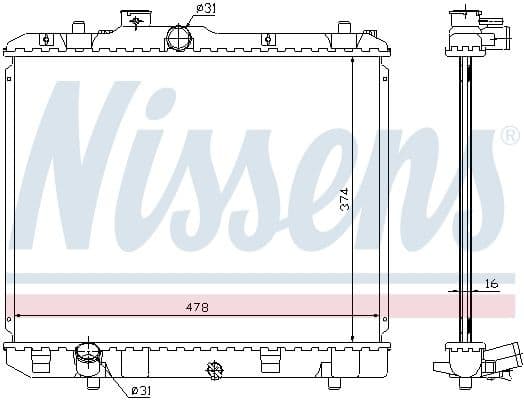 Radiator, engine cooling 630707