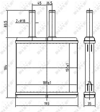 Heat Exchanger, interior heating EASY FIT 54269