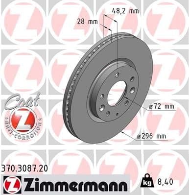 Brake Disc COAT Z 370.3087.20
