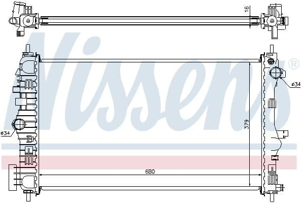 Radiator, engine cooling 630712