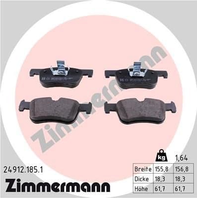 Brake Pad Set, disc brake 24912.185.1