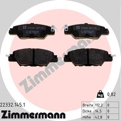 Brake Pad Set, disc brake 22332.145.1