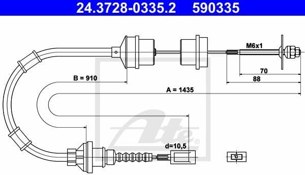 Cable Pull, clutch control 24.3728-0335.2