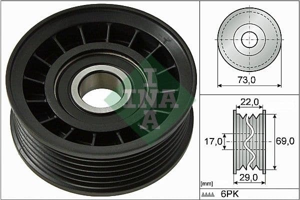 Deflection/Guide Pulley, V-ribbed belt 532064910