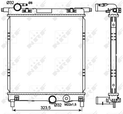 Radiator, engine cooling 53101
