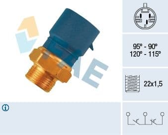 Temperature Switch, radiator fan 38235
