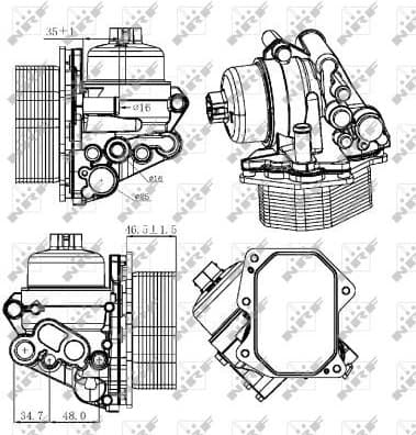 Housing, oil filter 31308