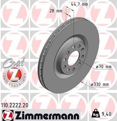 Brake Disc COAT Z 110.2222.20