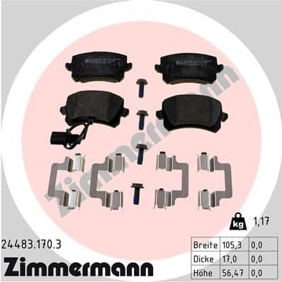 Brake Pad Set, disc brake 24483.170.3