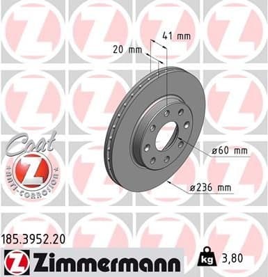Brake Disc COAT Z 185.3952.20