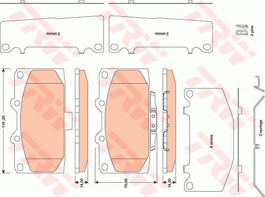 Brake Pad Set, disc brake GDB3470