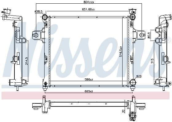Radiator, engine cooling 61038